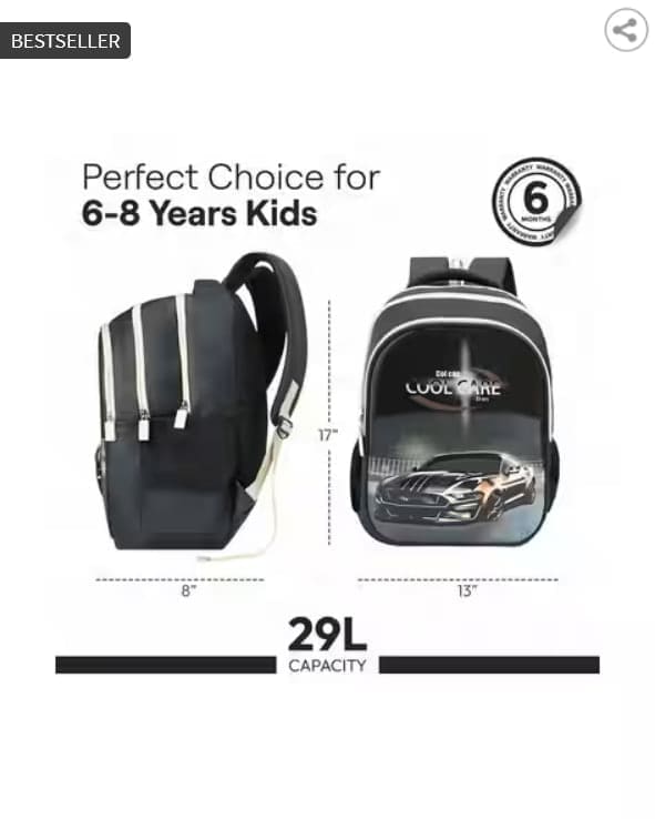 🔥 AJIO Kids Deal – PRIORITY Boys Car Hardshell School Backpack 🎒🚗