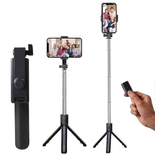 🛒 SOOPII 70cm Long Selfie Stick with Bluetooth Remote, Foldable Tripod Stand, Compact & Extendable Upto 70 cm / 27.5 inches Mobile Stand Holder for iPhone and Android Devices
