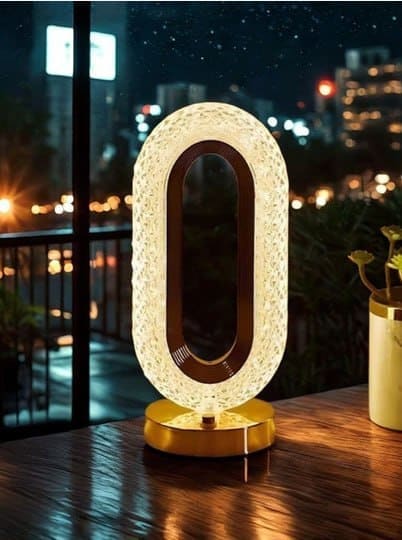 ✨ Myntra Home Décor Deal – EarthCraft Gold-Toned Textured Acrylic Abstract Table Lamp 🏮🌟