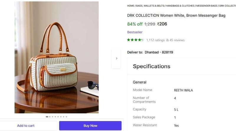 🔥  Women's Messenger Bag @ ₹206