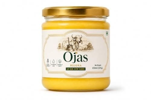 OJAS BILONA A2 Gir Cow Ghee, Bilona Churned, 250 ml