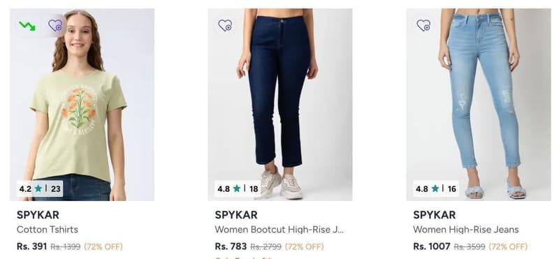 🔥 LOOT : SPYKAR Clothing 72% OFF