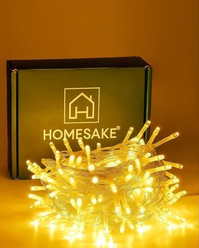 🛒 Homesake® 36 Feet Long 40 LED Power Pixel Serial String light Fairy Lights, Plug Sourced, Home & Outdoor light for christmas tree light corner Home, ornament setup festive decor (Pack of 1 Warm White)