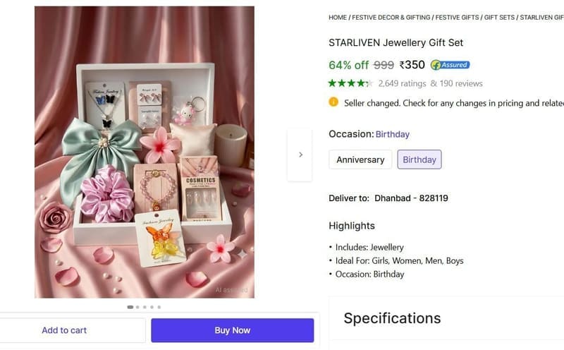 🔥  Jewellery Gift Set @ ₹350