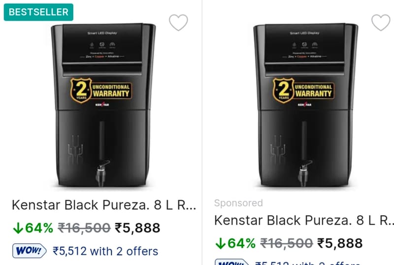 Loot : Upto 70% Off on Kenstar Water Purifier + Bank Offer.