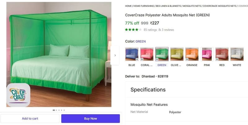 🔥  Mosquito Net at ₹227