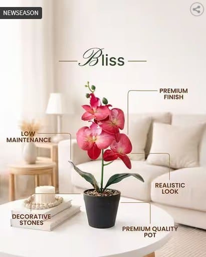 🌸 AJIO Home Decor Deal – HABERE INDIA Artificial Flower Pot 🏡✨
