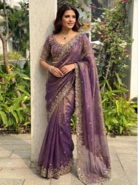✨ Myntra Ethnic Wear Deal – Sangria Embellished Saree 🌸💖