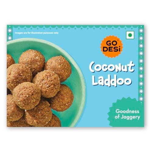 GO DESi Jaggery Coconut Laddu - 200/150 grams | With Goodnes...