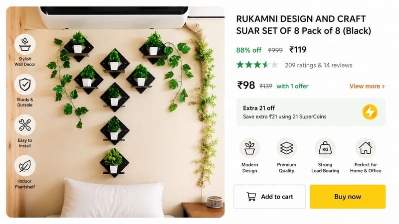 🔥Pack of 8 Wall Hangings @ ₹119