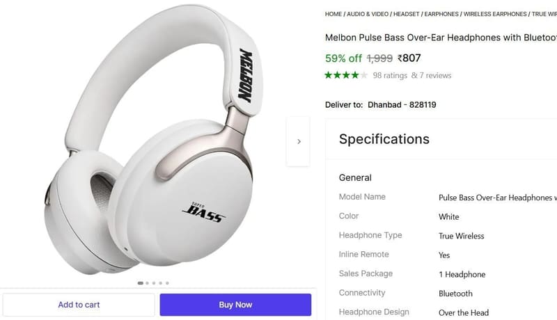 🔥  Over-Ear Headphones @ ₹807