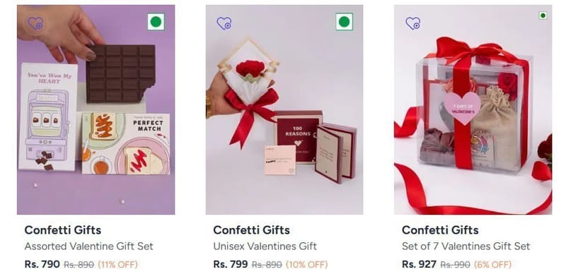 Myntra | Buy confetti gifts assorted gifts starting at Rs 790/-