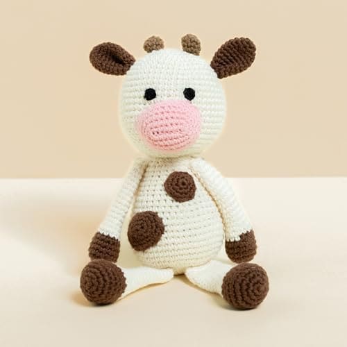 🛒 GUBBACHHI Soft Toys for Girls/Boys | Crochet Doll for Kids | Baby Toys for 3 Months + | Handmade in India | New Born Baby Gifts | Plush Stuffed Animal Toy | Gifting for Childrens| Amba Cow