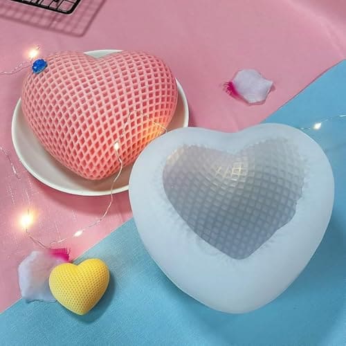 🛒 LEGACYCART 1pcs 3D Silicone Love Heart Mold Love Silicone Molds for Handmade Cake Chocolate Candy Candle Soap Epoxy Resin Baking Mold Fondant Cake Tool Chocolate Candy Cookies Pastry Soap Moulds