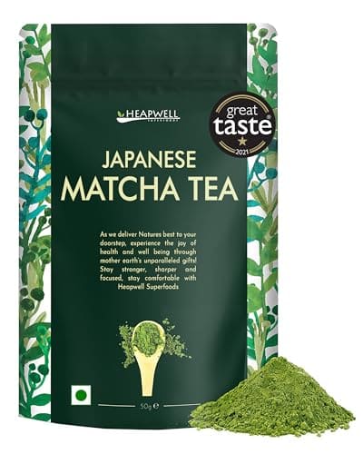🛒 Heapwell Superfoods Japanese Matcha Green Tea Powder, 50 Grams (30 Servings) | Sourced From Shizuoka, Japan
