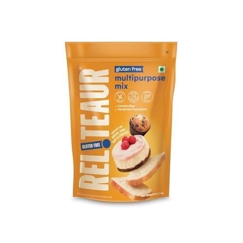 🛒 Reliteaur Gluten Free Multipurpose Mix | No Maida & Wheat | Ragi & Rice Flour | Celiac Friendly | No Allergen | AOCES Certified | For Bread, Cakes & Cookies (Pack Of 1)
