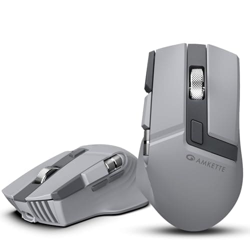 🛒 Amkette XS Series Flow S Ergonomic Wireless Mouse/Bluetooth Mouse with Side Scroll, 2.4G + 3×BT, 7 Buttons, Multi-OS, 3200 DPI Adjustable, 1000Hz Polling, 800mAh Rechargeable