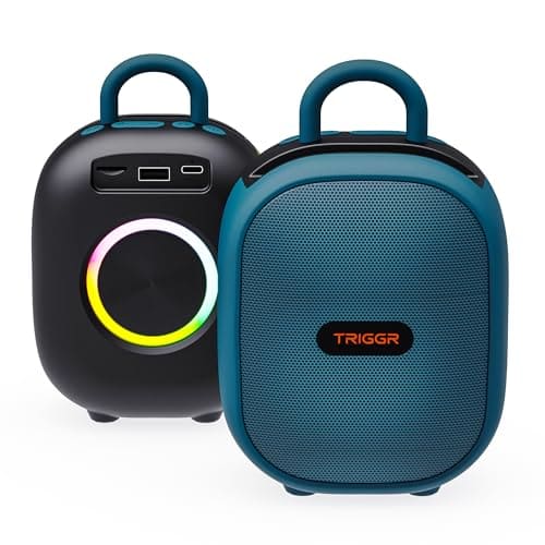 🛒 TRIGGR Roar 12 Portable Bluetooth Speaker, 12W Deep Bass, 8H Playtime, Type-C Fast Charging, BT v5.3, TWS Stereo Pairing, FM Radio, USB/SD Card, Handsfree with Built-in Mic (Onyx Blue)