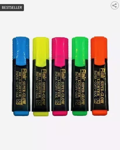 🖊 FLAIR PENS Pack of 5 Flair Glow Lighter ✨