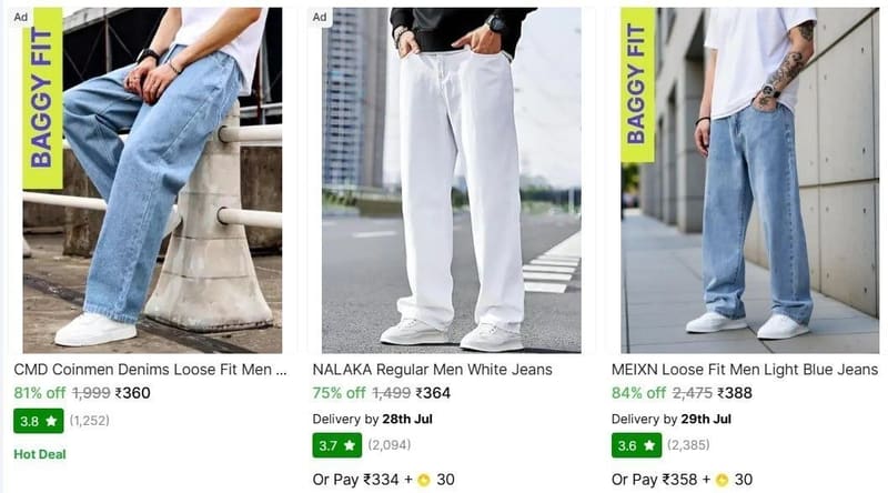 Men's Jeans From ₹360