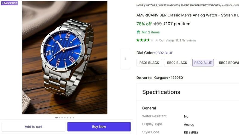LOOT : Steel Strap Watch at ₹107