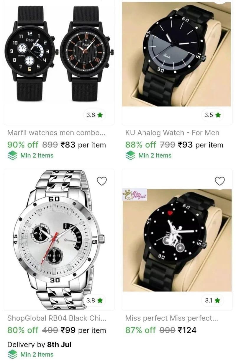 Mens Premium Watches from ₹83 Only