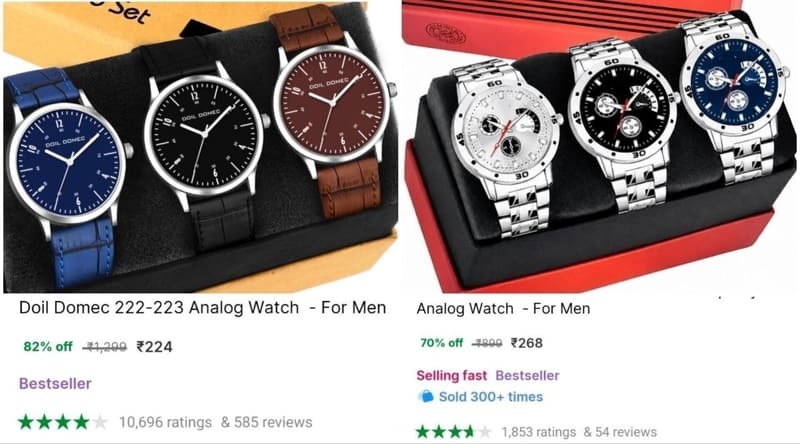 Pack of 3 Men's Analog Watch