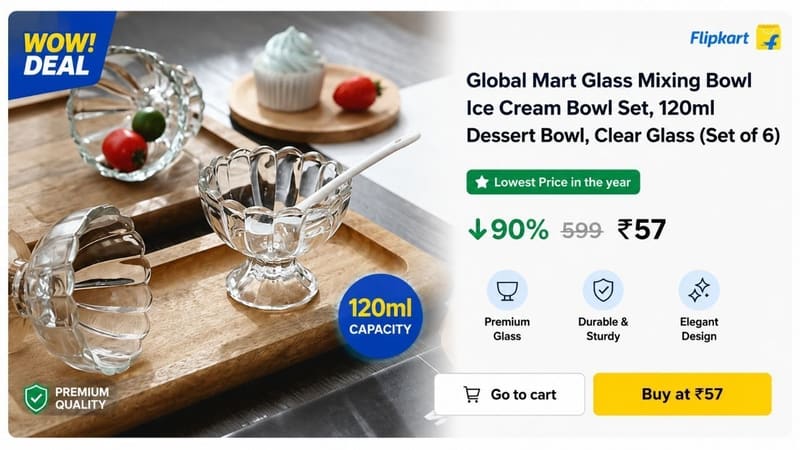 🔥 Set of 6 Ice Cream Bowl @ ₹57