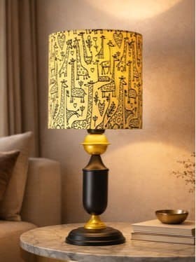 🔥 Homesake Black Printed Savannah Shade Table Lamp 💡✨