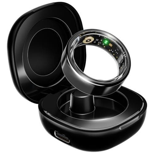 🛒 Boat SmartRing Active w/Stylish Stainless-Steel & Lightweight, Health Monitor, Magnetic Charging Case, 5ATM,Crest App & Coins, 20+ Sports Modes(Midnight Black 11)