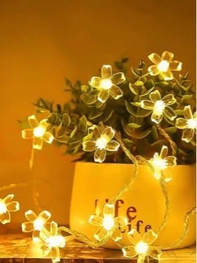 ✨ EarthCraft Pack of 2 LED Warm White Flower Lights 🌼💡