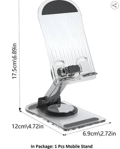 🔥 BASKETY Foldable Adjustable Transparent Mobile Stand 📱✨