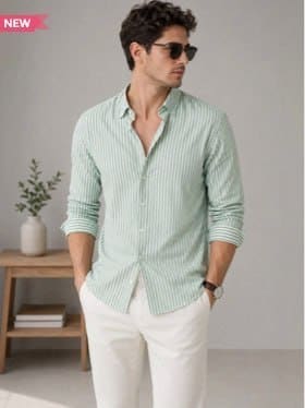 🔥 XENOR Men Slim Fit Striped Casual Shirt 👔✨