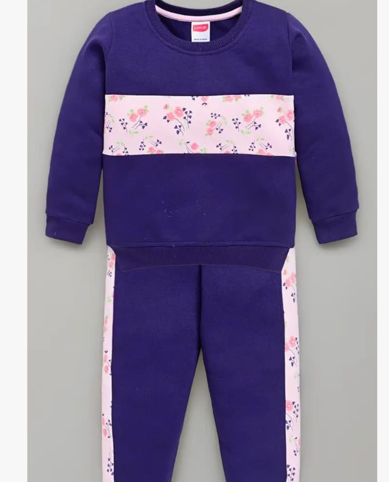 LuvLap Baby Girls Full Sleeve Sweatshirt & Pyjama Set @191