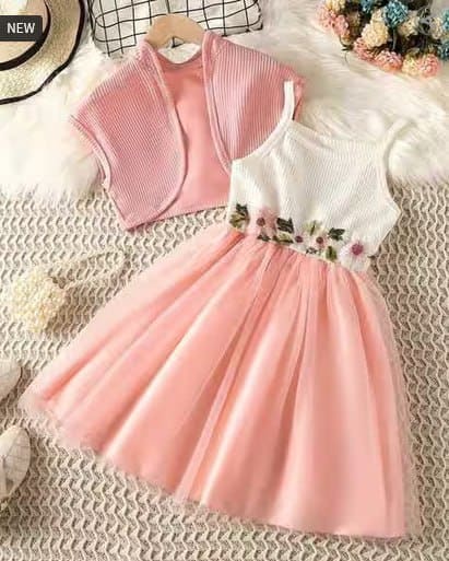 👗 STYLECONNECT Girls Ribbed Fit & Flare Dress ✨🌸