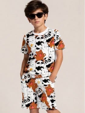 👕 YK X Minute Mirth Boys Printed T-Shirt with Shorts Set 🧒✨
