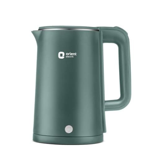 🛒 Orient Electric Powerhot 1.5 L Electric Kettle | Cool Touch Body | Faster Heating | Auto Cut Off Mechanism | 360° Rotating Base | Green