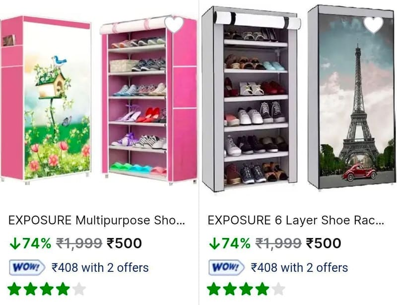 Flipkart | Shoe Racks Starting From Rs.499