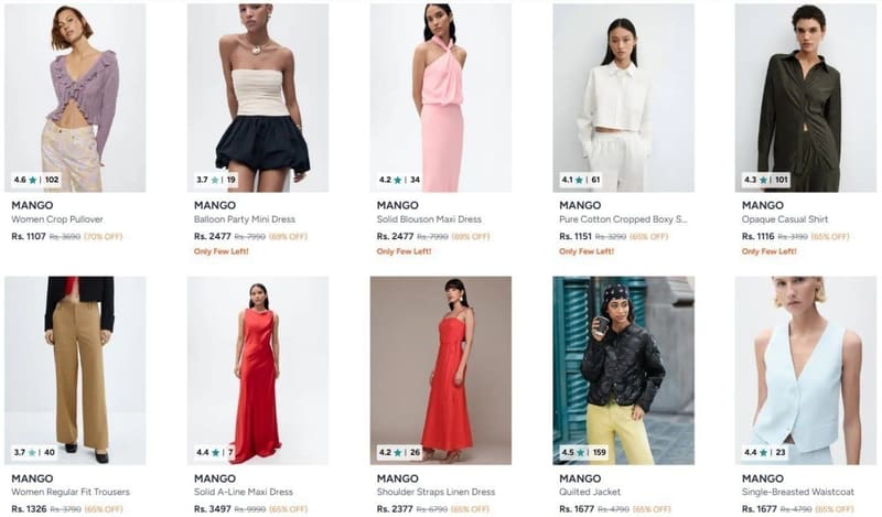 Upto 70% Off - Mango Women Clothing
