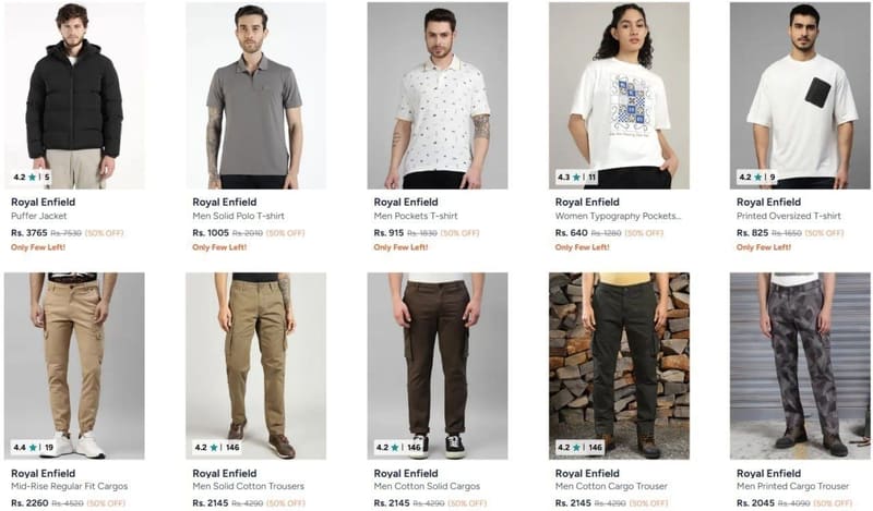 Flat 50% Off On Royal Enfield Clothing