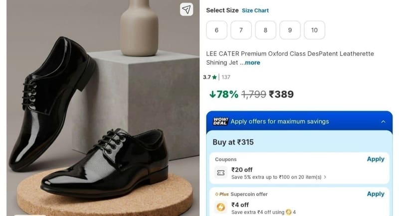 Lee Carter Formal Shoes @ ₹389