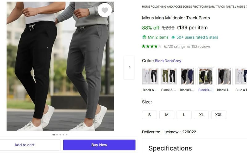 🔥  Men Track Pants @ ₹139