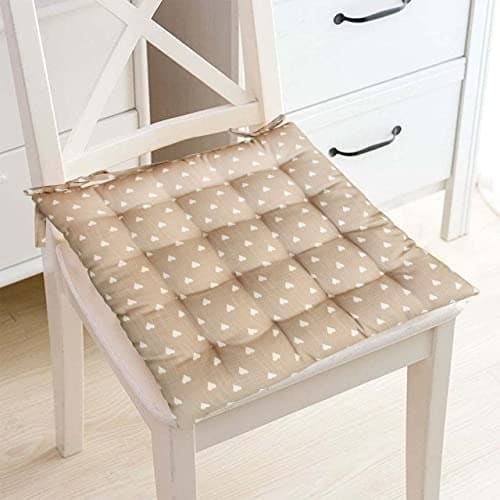 🛒 Soul Tex Double Color Square Seat Pads/Cushion For Chair, Car Seat, Living Room Chair, Sofa Cushion, Etc. | Size: 40 * 40 Cm | Pack Of 1,Beige&White