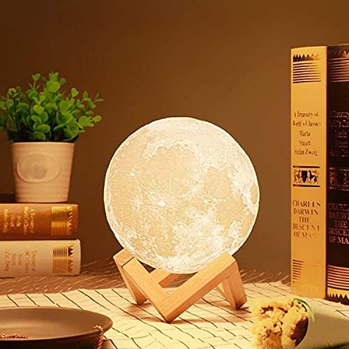 🛒 Desidiya 3D Moon Night Lamp – Rechargeable with 7 Color Changing Features, 15CM – Elegant Plastic Design for Beautiful Indoor Lighting in Bedrooms and Kids' Rooms | Gifts for Woman | Valentine Gift