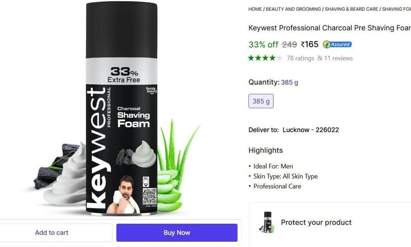 🔥  Pre Shaving Foam for Men, 385gm @ ₹165