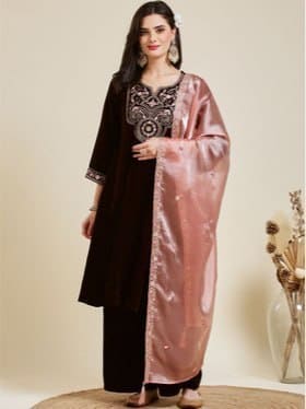 🔥 Colors of Earth Silk Embroidered Anarkali Kurta Set 👗