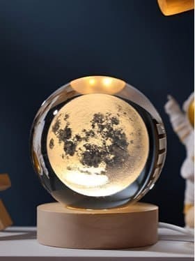 🔥 EarthCraft 3D Crystal Moon Table Lamp 🌙💡