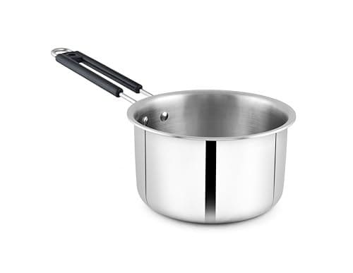 Stainless Steel TriPly Saucepan 14 cm, 1 LTR with Heat-Resis...