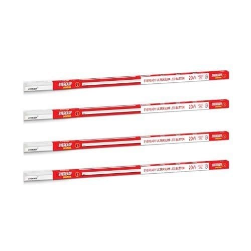 🛒 Eveready 20W Ultraslim LED Batten, Cool Day Light (6500K), Stylish, Energy-Efficient & Durable Lighting Solution, Pack of 4