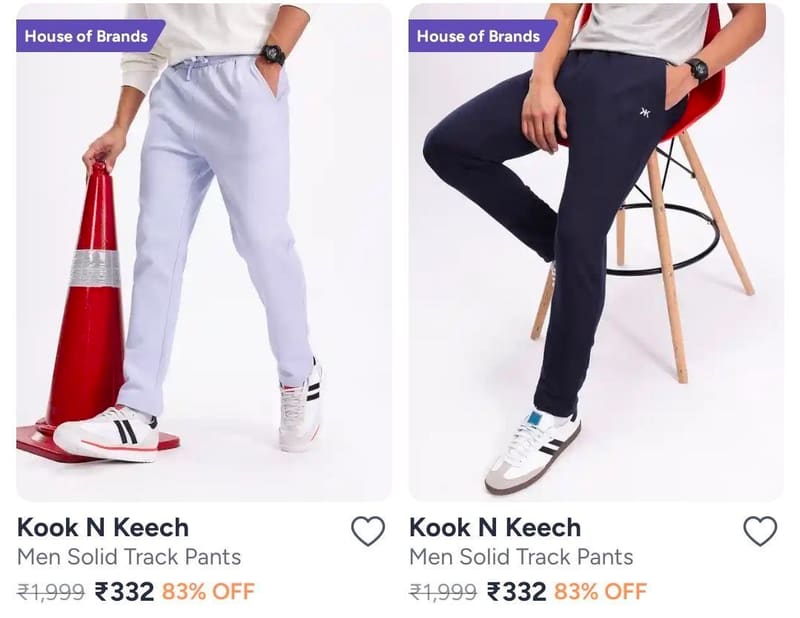 Myntra | Upto 85% Off on Kook N Keech Men's Trackpants Starts @ 332